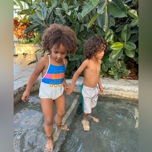 Gucci Kids' Swimsuit with Blue and Orange Accents